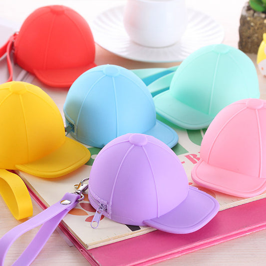 Cute Cartoon Candy Color Hat Silicone Coin Purse