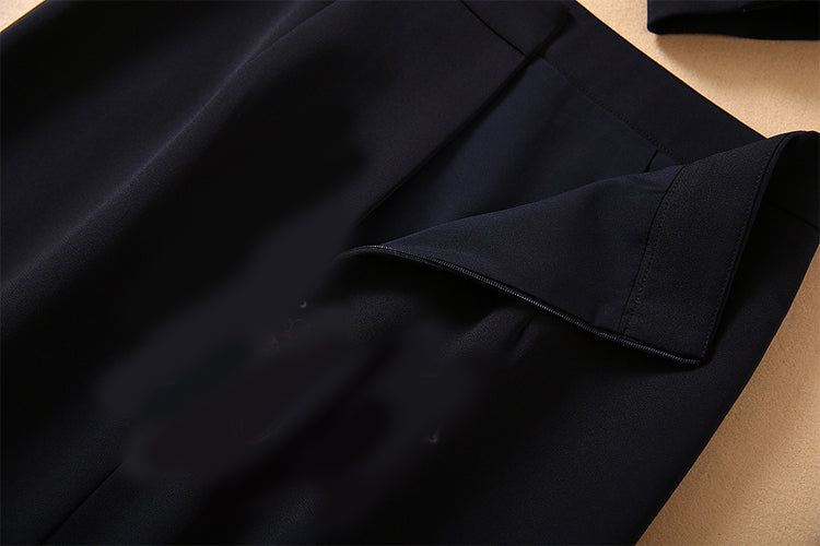 Black suit Collar Waist Bag Hip Skirt Suit