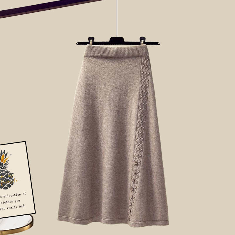 Gentle Cute Light Mature Sweater Skirt Suit
