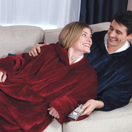 Men And Women Couples Paragraph Fleece Loungewear Robe