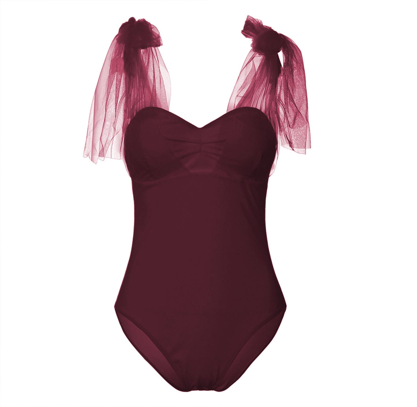 New Arrival Creative Solid Mesh Banded Swimsuit For Women