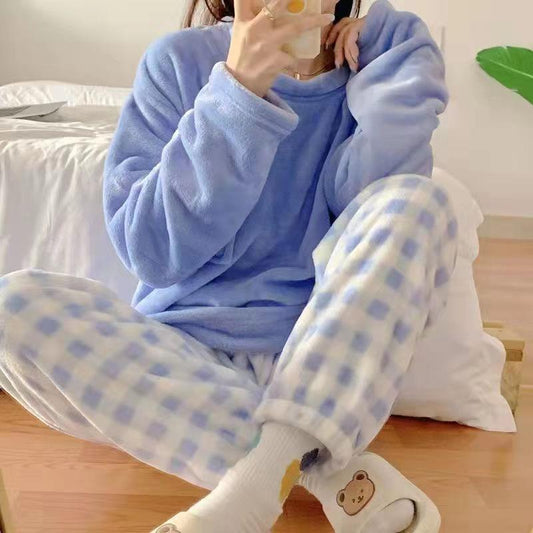 Women Autumn And Winter New Flannel Thickened Cute Loungewear