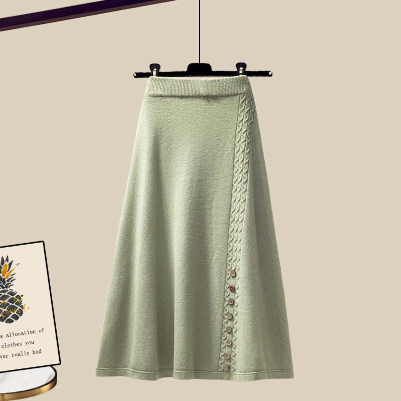 Gentle Cute Light Mature Sweater Skirt Suit