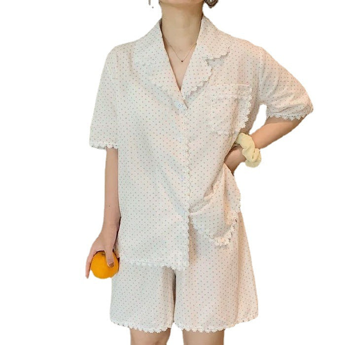 Women's New Loose Simple Polka Dot Loungewear Suit