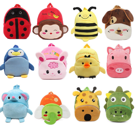 Lovable 1-2 year old boys and girls small books to prevent loss of cartoon Plush bag baby traction rope one piece