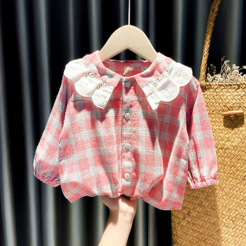 Girls Shirts Baby Print Long-sleeved  Doll Shirts Spring and Autumn Clothes Baby Girls