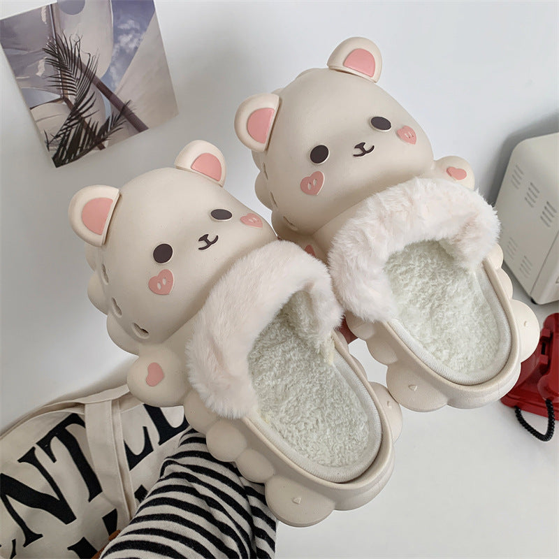 Women Winter Warm Thick Bottom Home Cotton Slippers