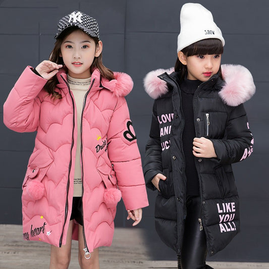 Girls' cotton-padded Warm Winter jackets