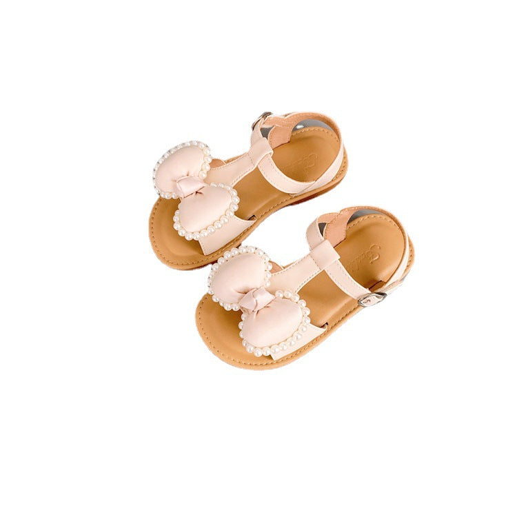 Children'S Fashion Girls Casual Sandals Bowknot Velcro Kids Shoes