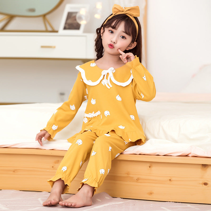 Children's Long-sleeved Girl Baby Two-piece Suit