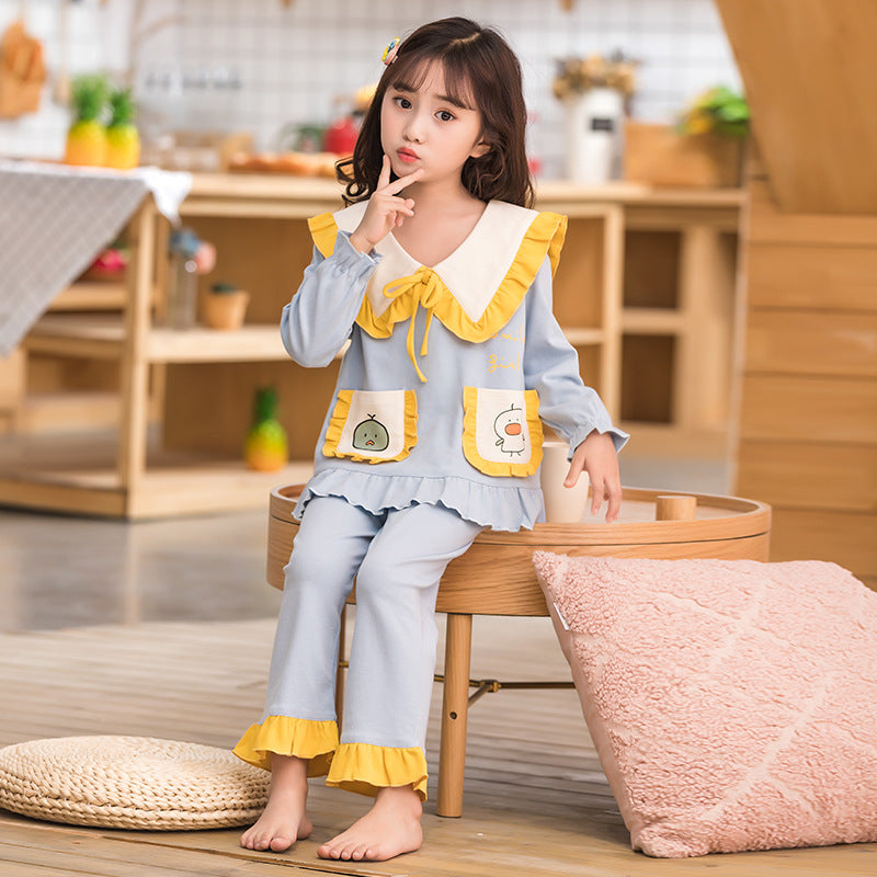 Children's Long-sleeved Girl Baby Two-piece Suit