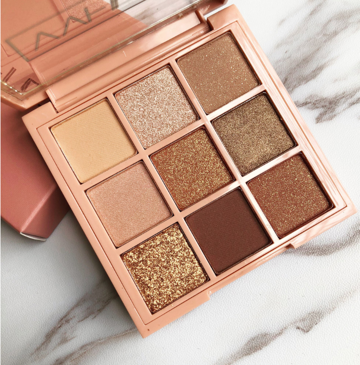 9 Shades Eyeshadow Palette nude makeup lazy beginner girl Glitter & Matte Eyeshadow Palette.