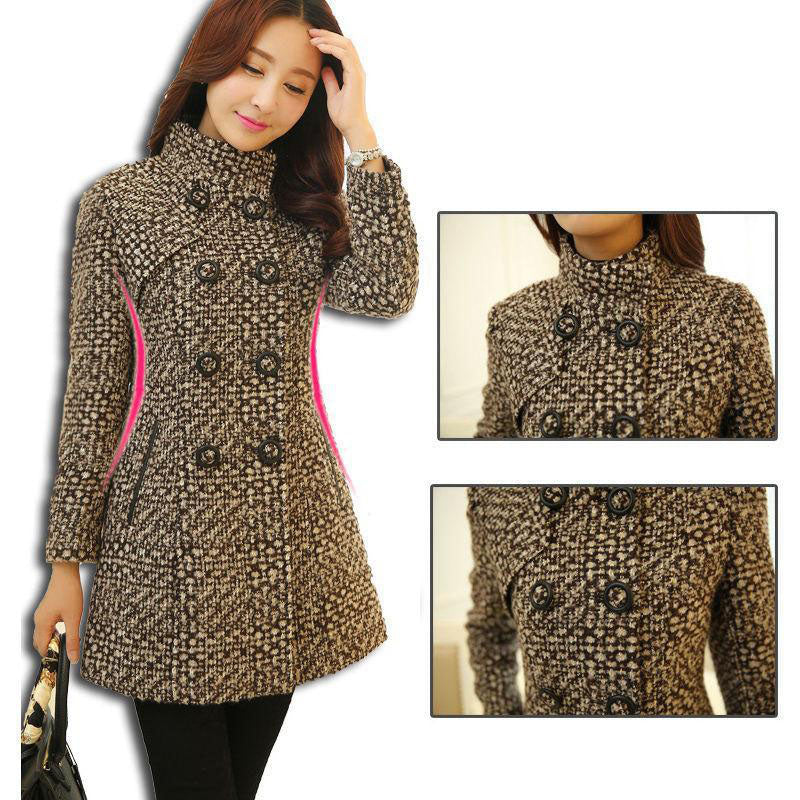 Fashion Thick Plaid woolen coat women's clothing