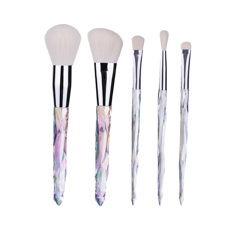 Clear crystal High Quality diamond handle makeup brush set