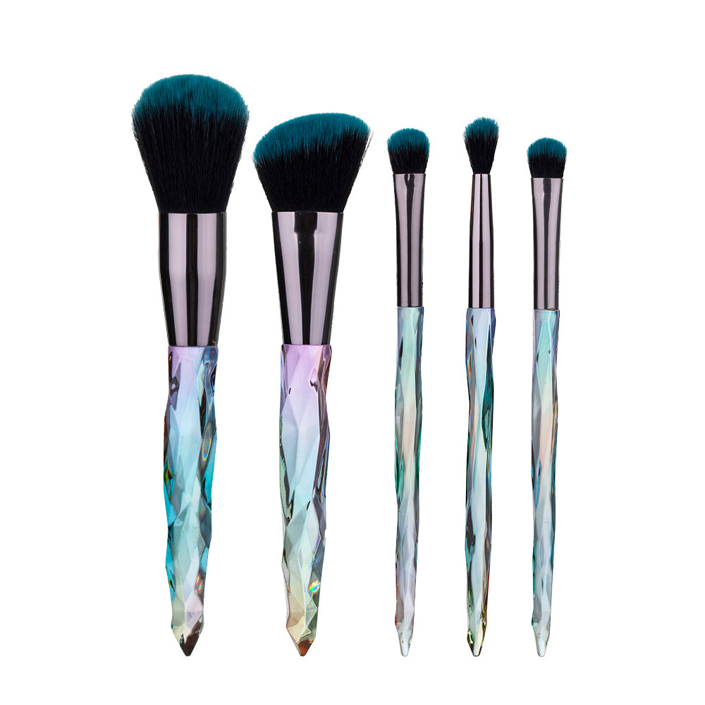 Clear crystal High Quality diamond handle makeup brush set
