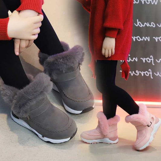 Girls Boys plus cotton padded boots Warm shoes