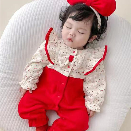 Baby Girl Super Cute Red Princess Romper