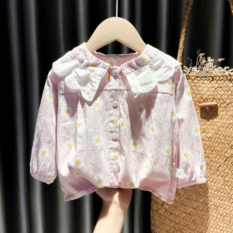 Girls Shirts Baby Print Long-sleeved  Doll Shirts Spring and Autumn Clothes Baby Girls