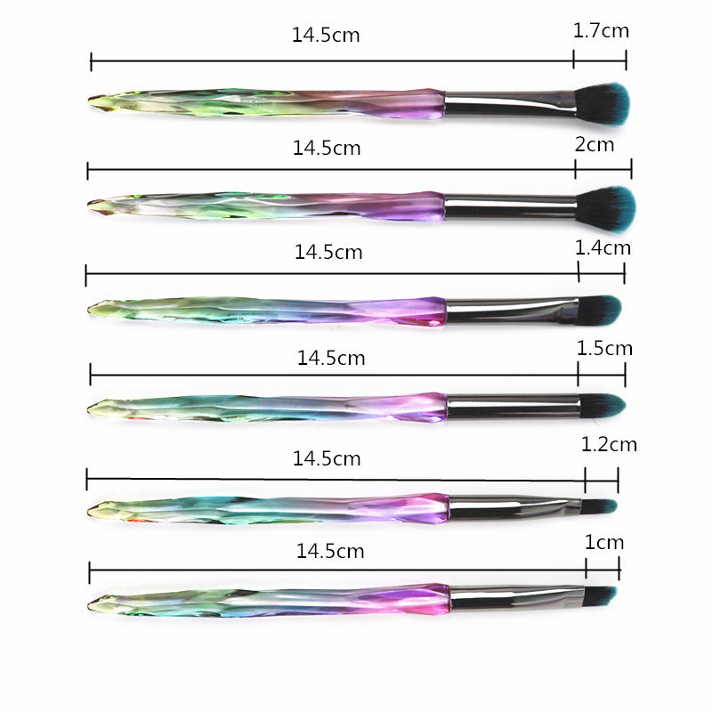 Clear crystal High Quality diamond handle makeup brush set