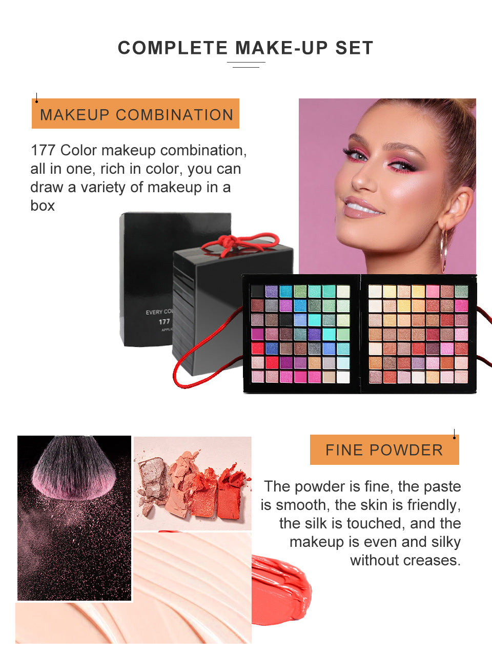 177 Color Eye Shadow Blush Lip Gloss Repair Multifunctional Collection Set Face