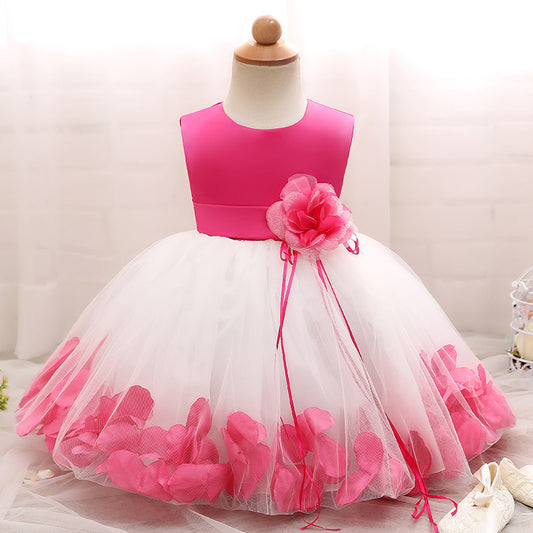Girl dress, baby princess dress dress, petal full moon baby skirt