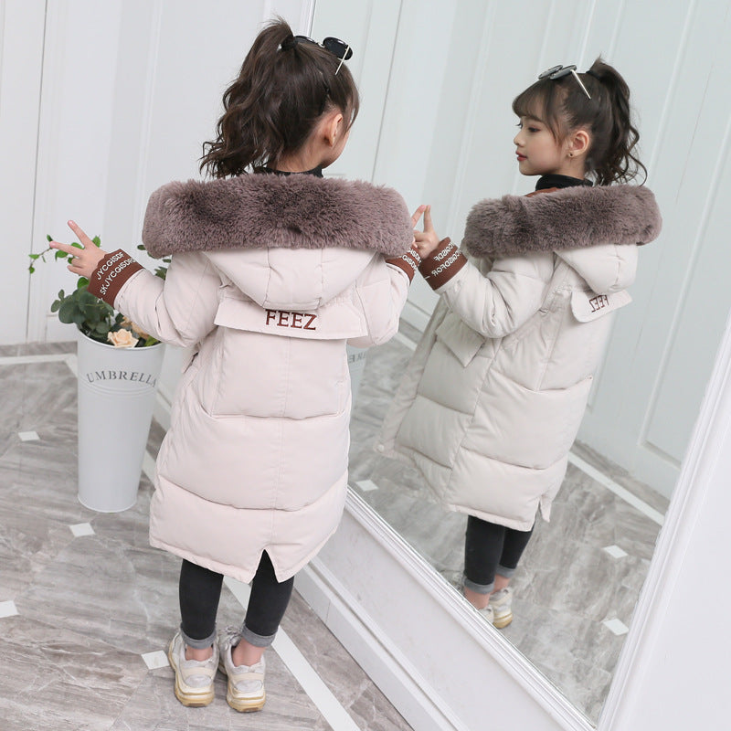Fashion Solid Color Girls Down Padded Jacket