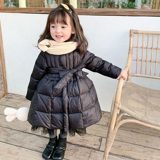 Children's Winter Clothes Little Girl's Mid-length Coat