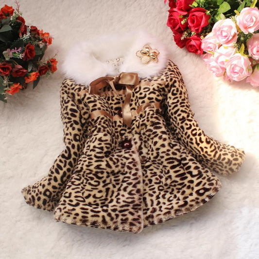 Leopard print Warm Winter coat for girls