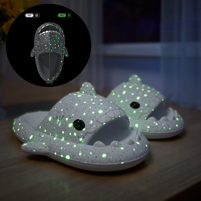 Shark Slippers With Starry Night Light Design Bathroom Slippers Couple House Shoes For Women