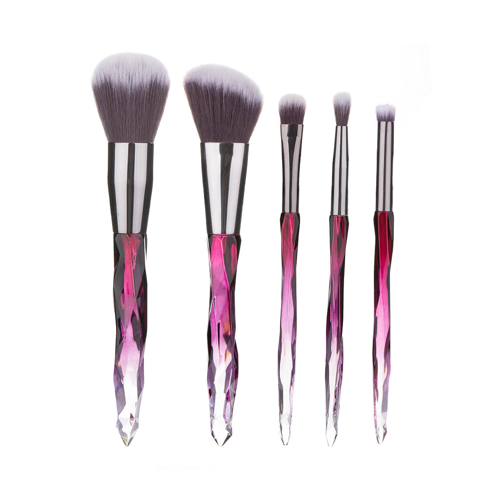 Clear crystal High Quality diamond handle makeup brush set