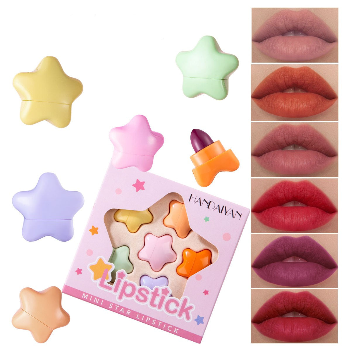 Pentagram Mini Lipstick 6 Colors Lipstick Set