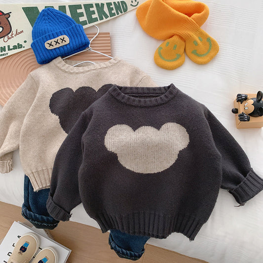 Fashion Sweater Boys Bear Jacquard Knit