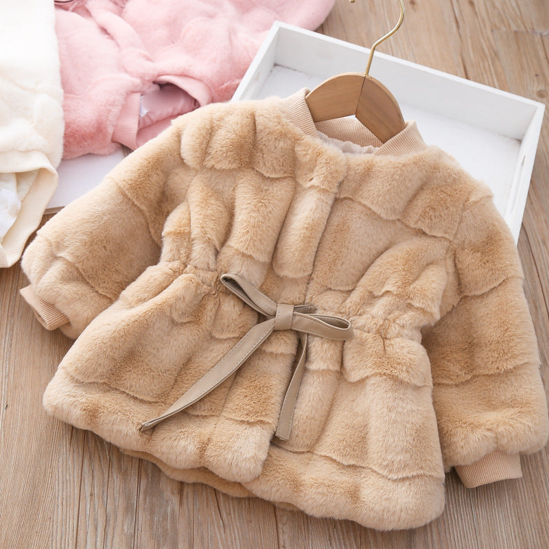 Fashion New Style Fur For Little Girl Mink Fluffy Coat