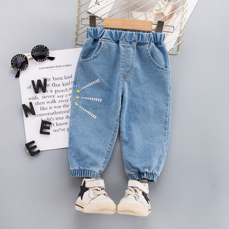 Boys Girls Children's Naughty Spring And Autumn Jeans