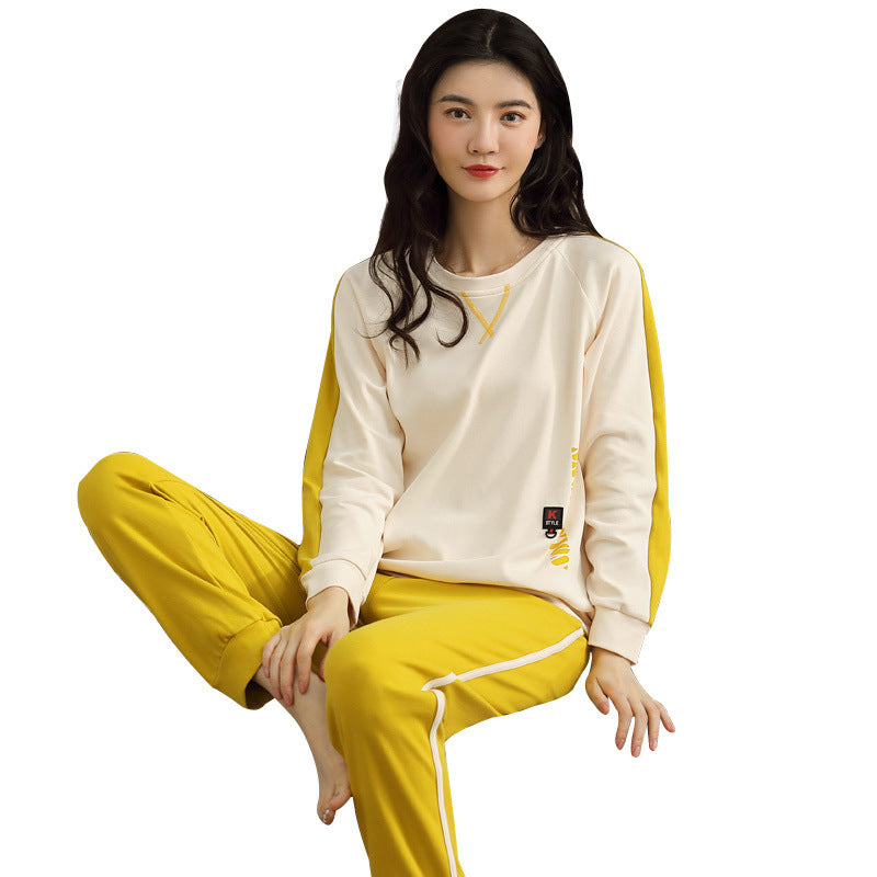 Women's Pajamas Knitted Round Neck Loungewear Suit