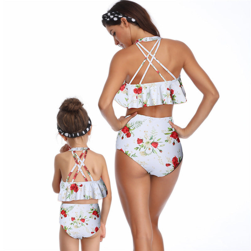 Baby Girls & Women swimsuit Matching Mom Daughter Swim Suit