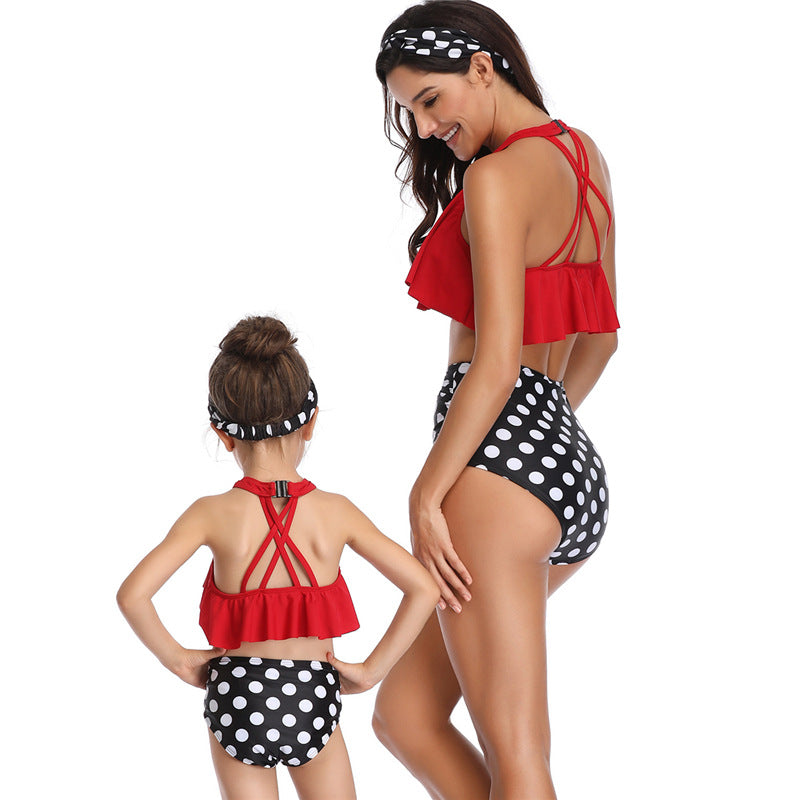 Baby Girls & Women swimsuit Matching Mom Daughter Swim Suit