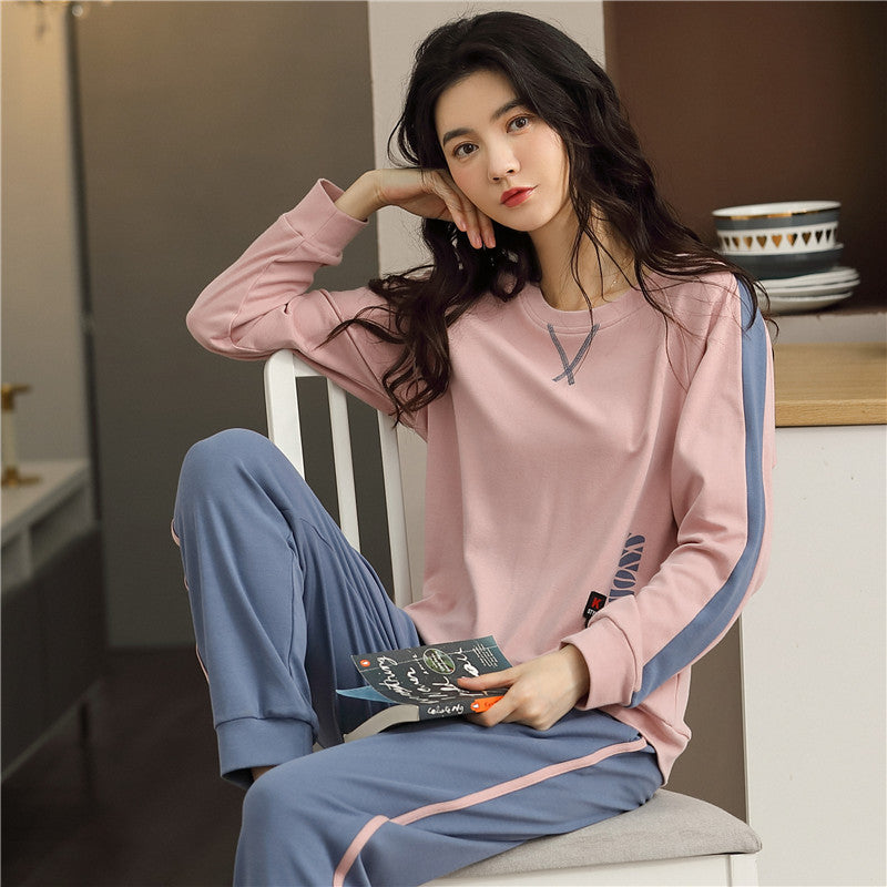 Women's Pajamas Knitted Round Neck Loungewear Suit