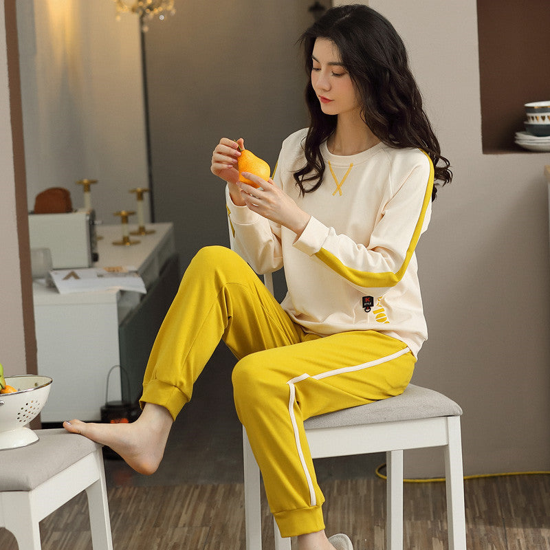 Women's Pajamas Knitted Round Neck Loungewear Suit