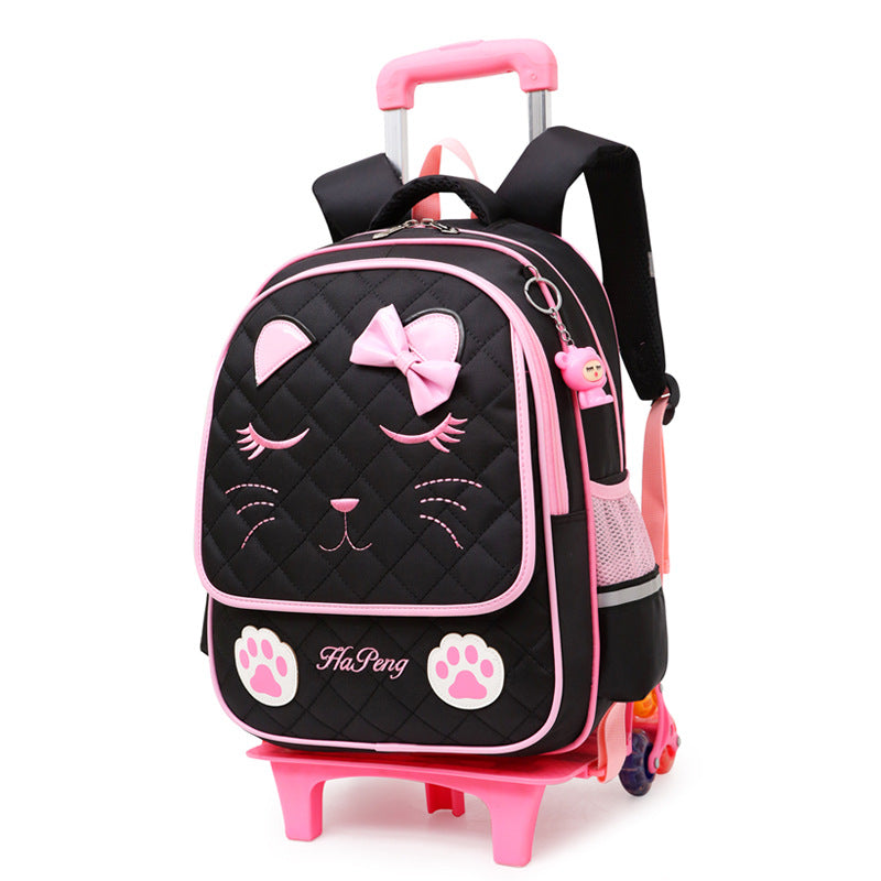 Children's Two-three-wheel Trolley Schoolbag Detachable