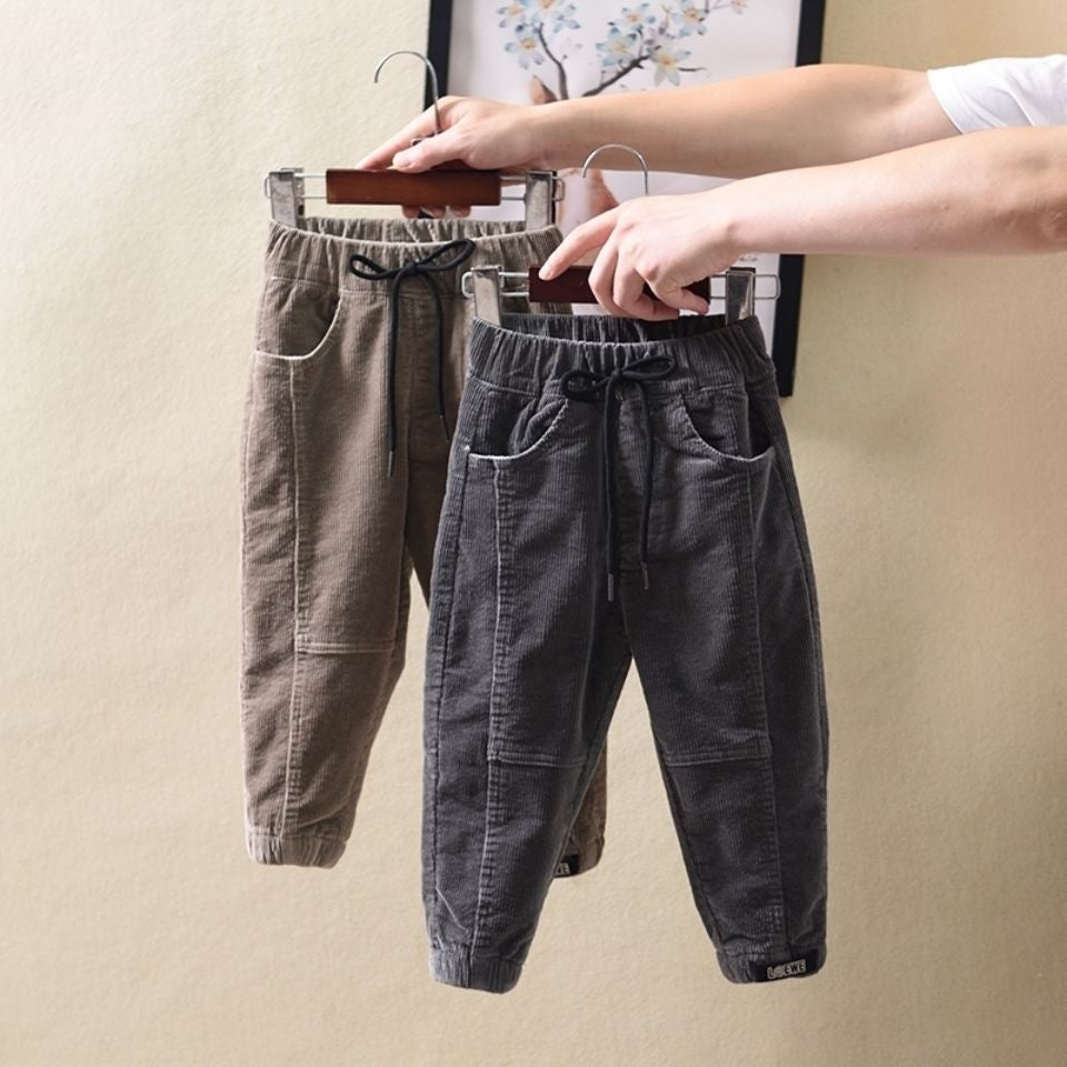 Boys Children's Handsome Corduroy Casual Pants Winter Clothes