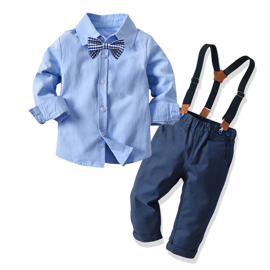 Children's Suit Long Sleeved Shirt With Straps And Pants