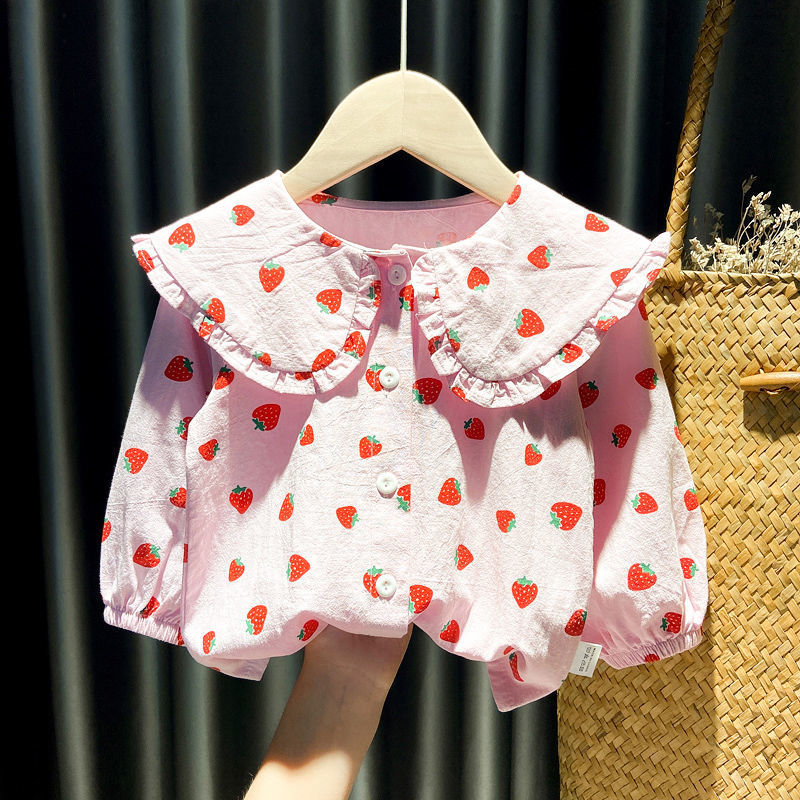 Girls Shirts Baby Print Long-sleeved  Doll Shirts Spring and Autumn Clothes Baby Girls