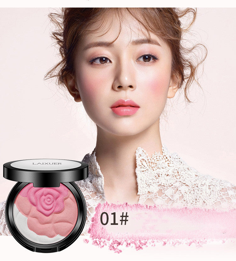 Rose Love Mixed Color Rouge Three-dimensional Facial Repair Natural Blush