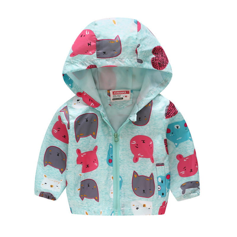 Hooded jacket with print pattern Boys Girls 16 Pattern Available