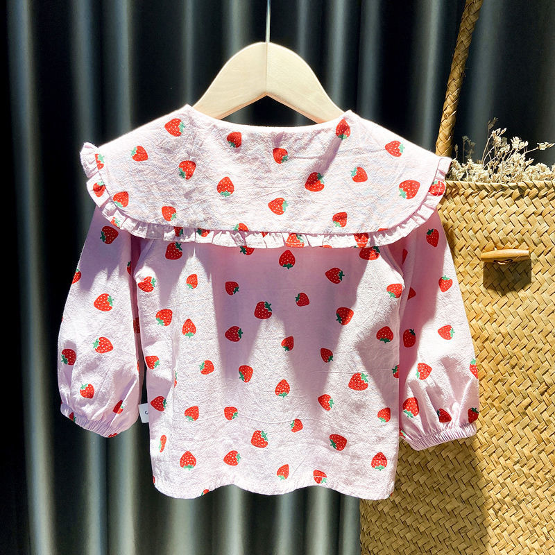 Girls Shirts Baby Print Long-sleeved  Doll Shirts Spring and Autumn Clothes Baby Girls