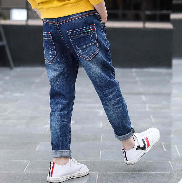 Boys denim trousers New style big children's Trouser.