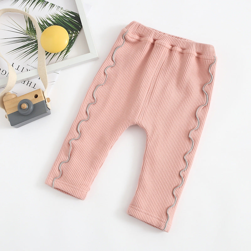 Fleece denim lace trousers Girls