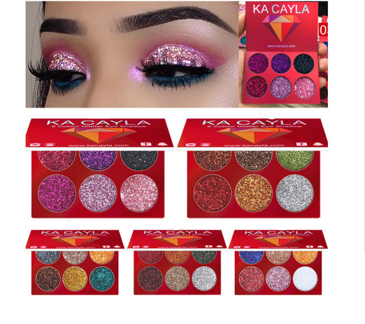 6 Shades Professional Glitter Eyeshadow Palette