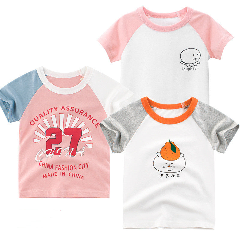 27home brand children's clothing summer new 2021 Korean version of children's short-sleeved T-shirt girls clothes a consignment ins